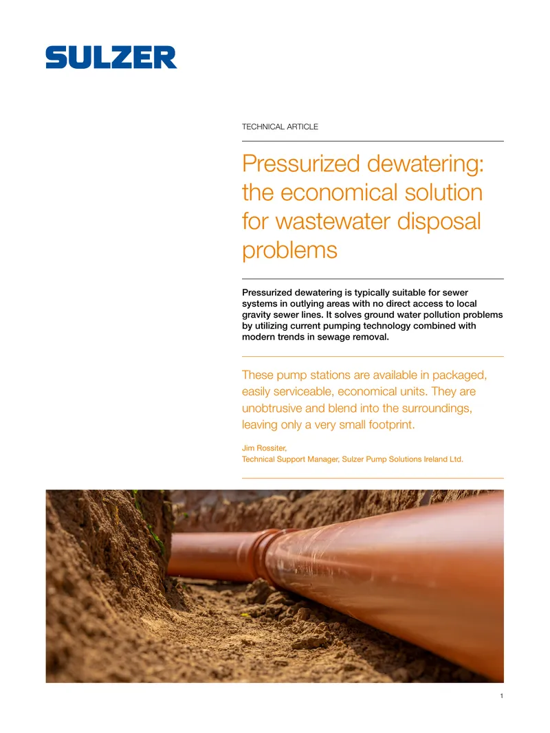 Pressurized Dewatering for Wastewater Disposal