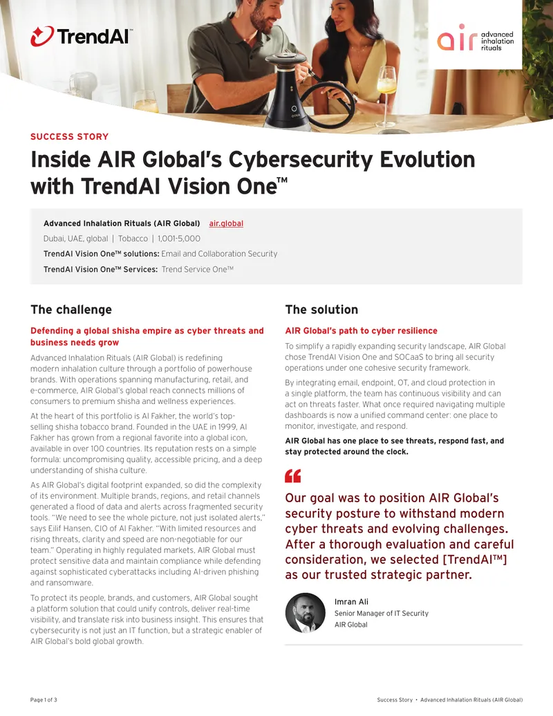AIR Global Cybersecurity Evolution with TrendAI Vision One