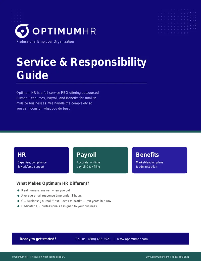 Optimum HR Service and Responsibility Guide