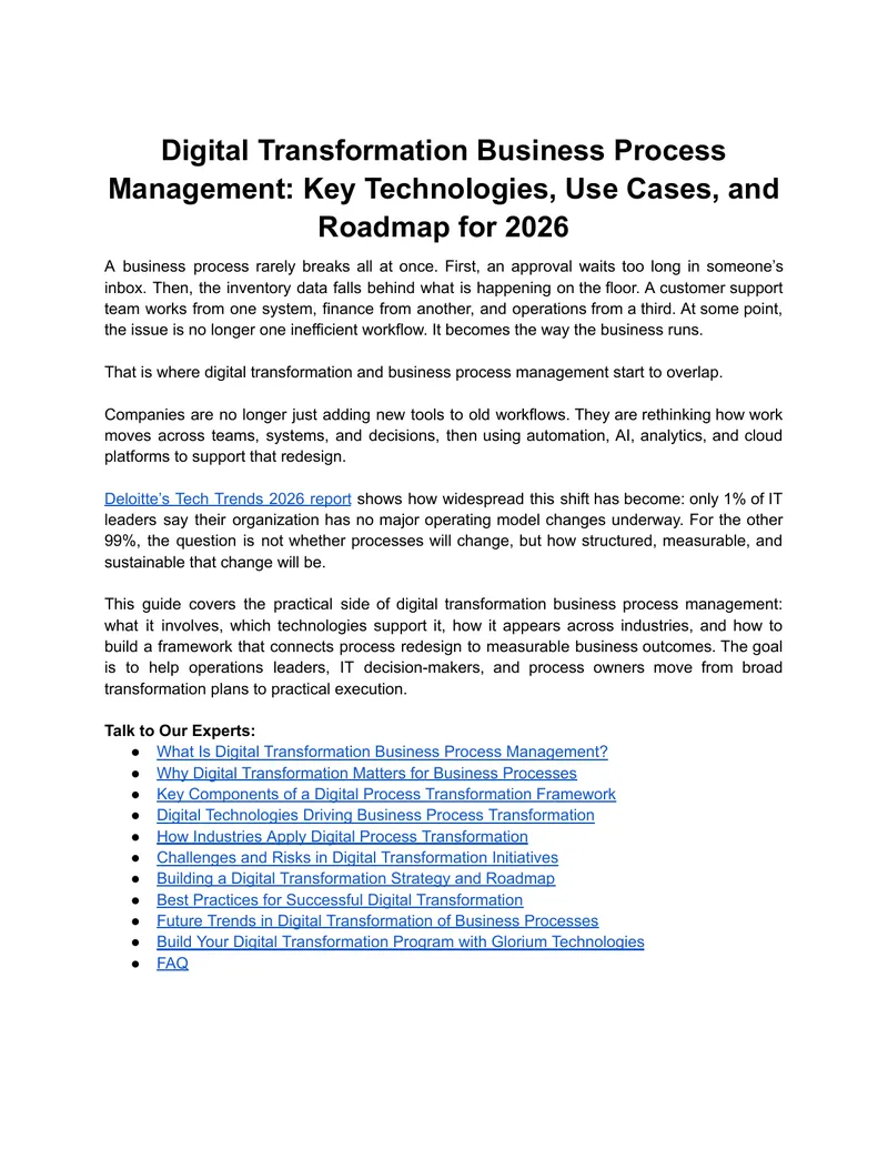 Digital Transformation in Business Process Management