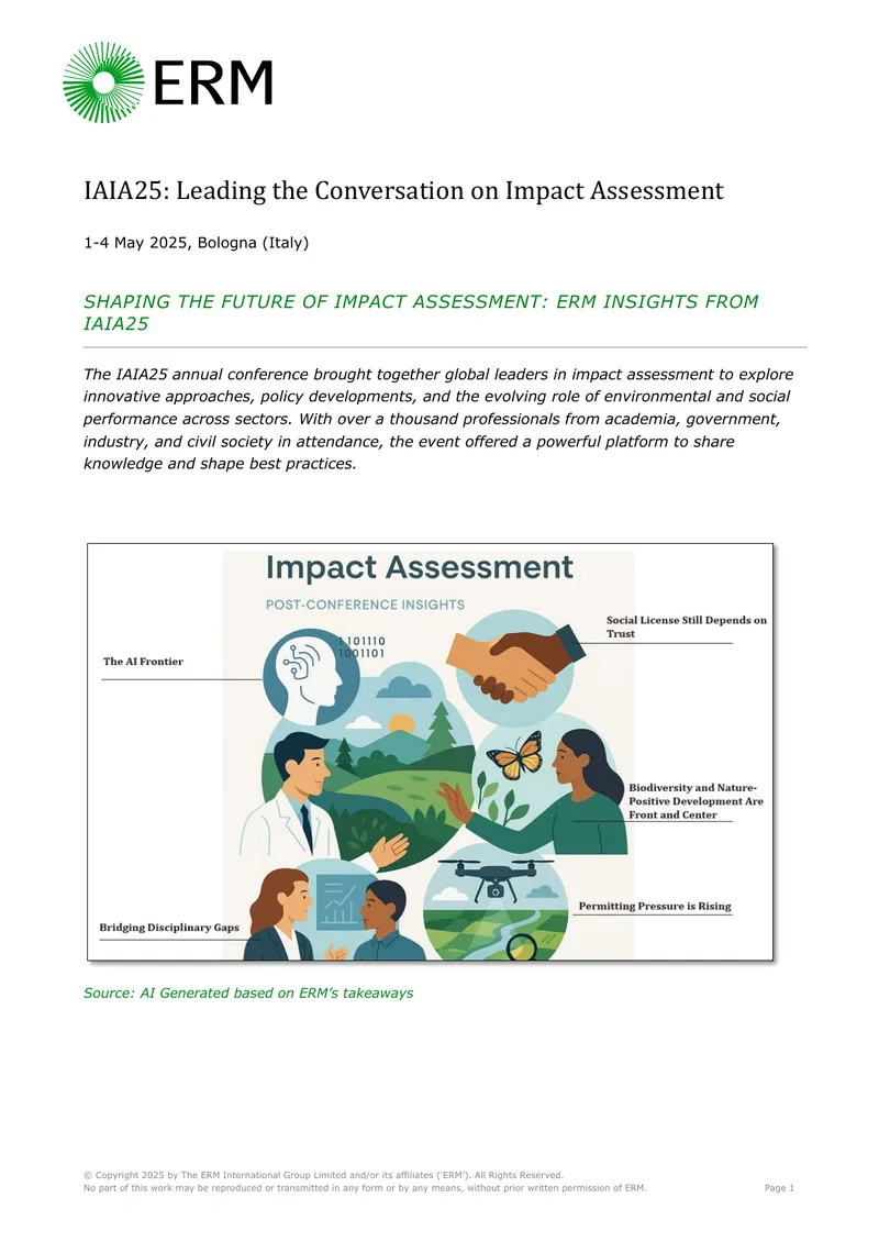 Insights from IAIA25 on Impact Assessment