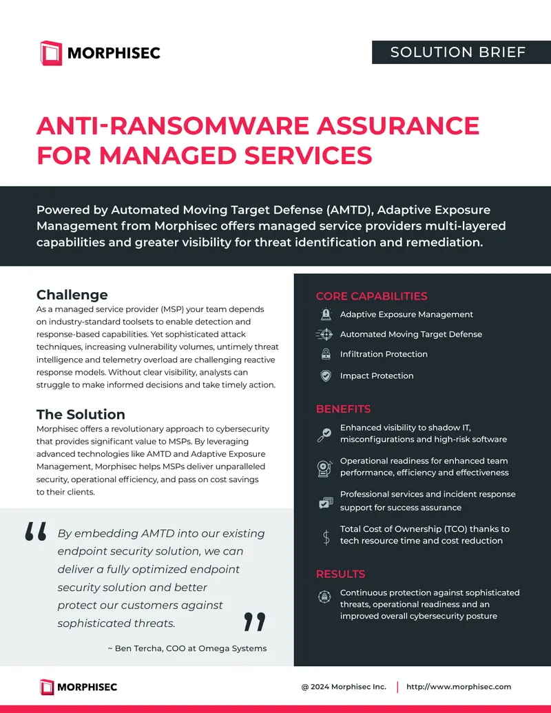 Anti-Ransomware Assurance for Managed Services