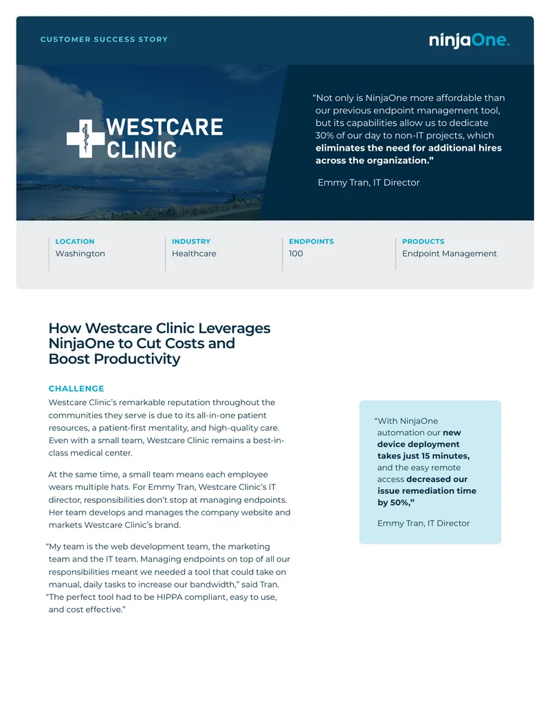 Westcare Clinic Endpoint Management Case Study