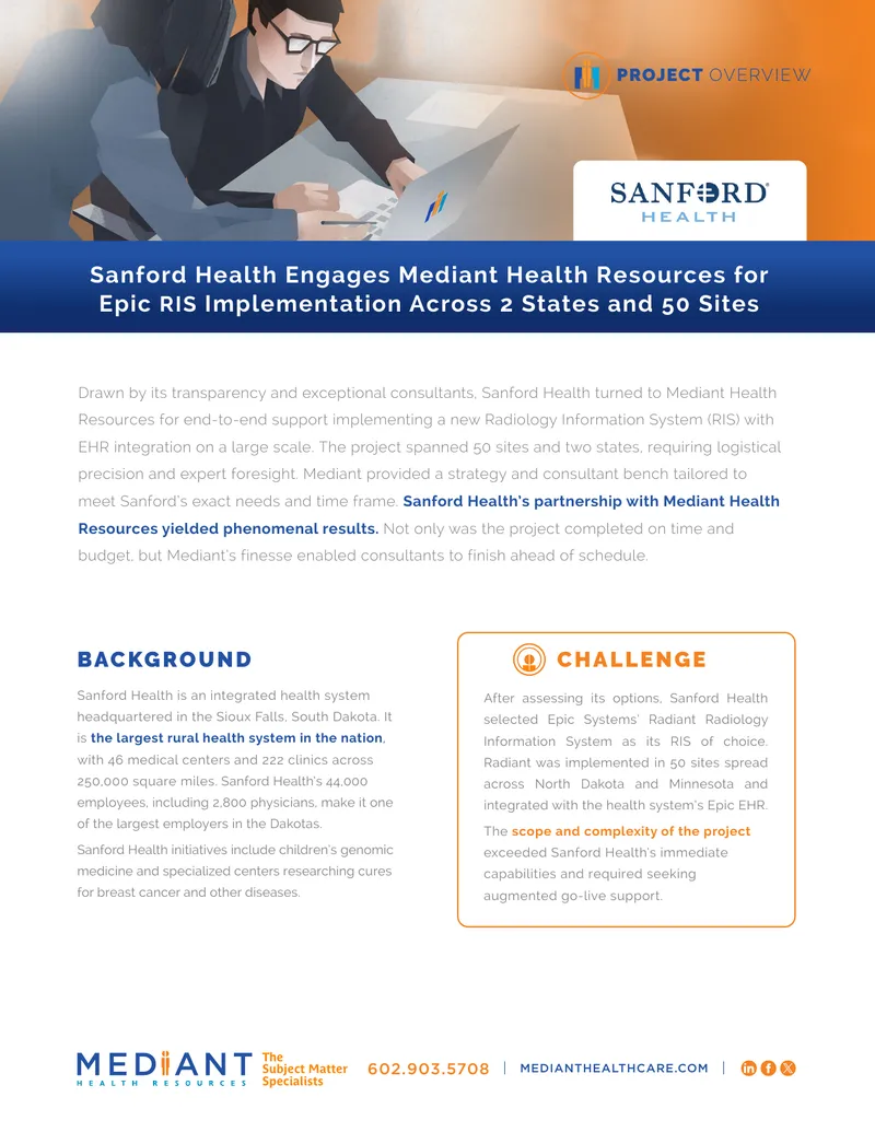 Sanford Health Radiology Information System Implementation