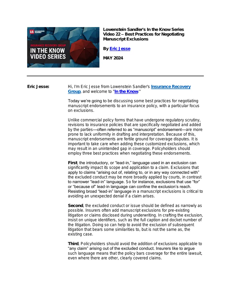 Best Practices for Negotiating Manuscript Exclusions