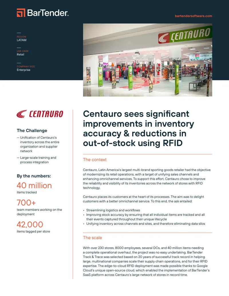 Centauro RFID Inventory Management Implementation