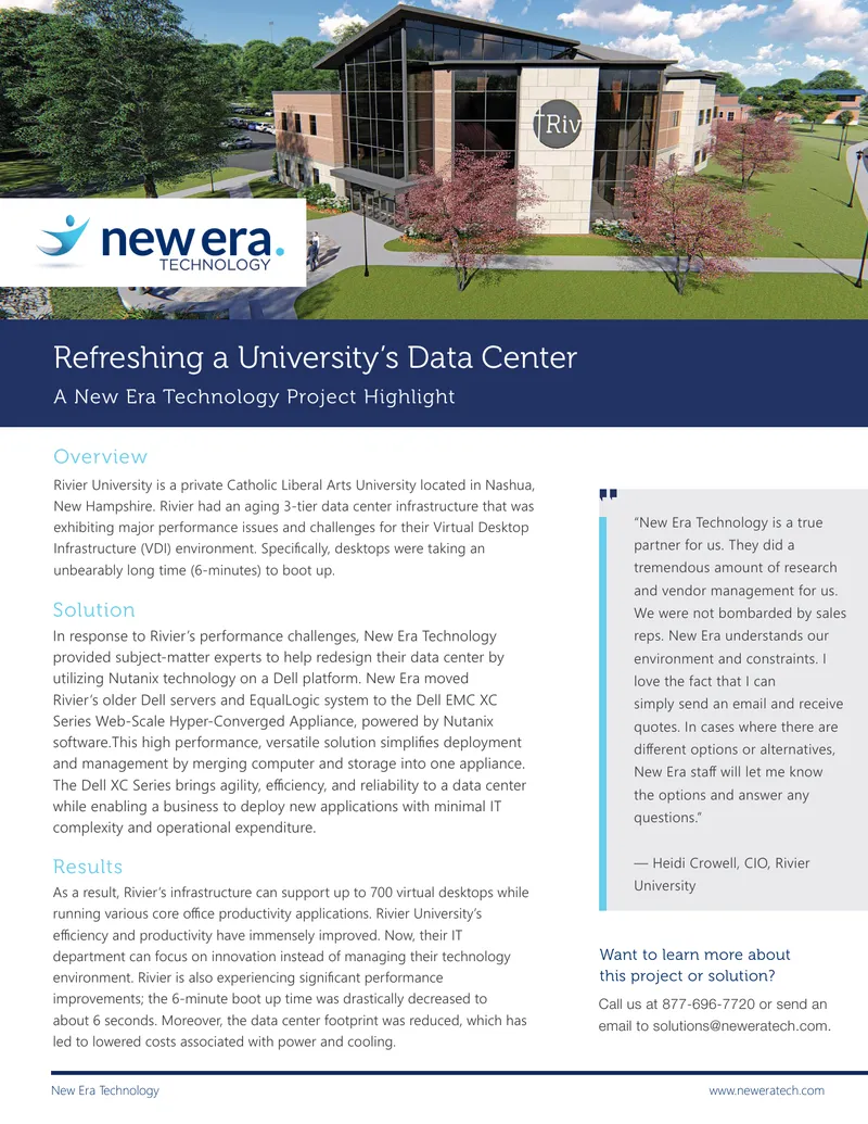 Data Center Refresh Project at Rivier University