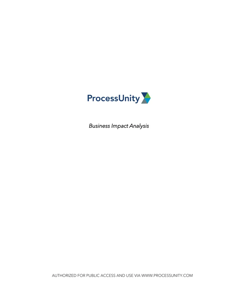 Business Impact Analysis Framework