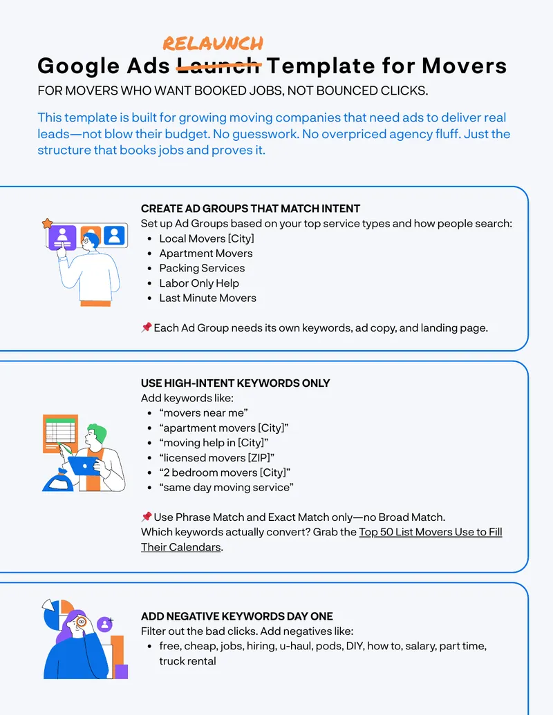 Google Ads Launch Template for Moving Companies