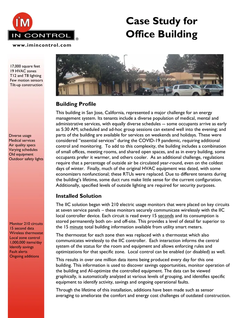 Energy Management System Case Study for Office Building