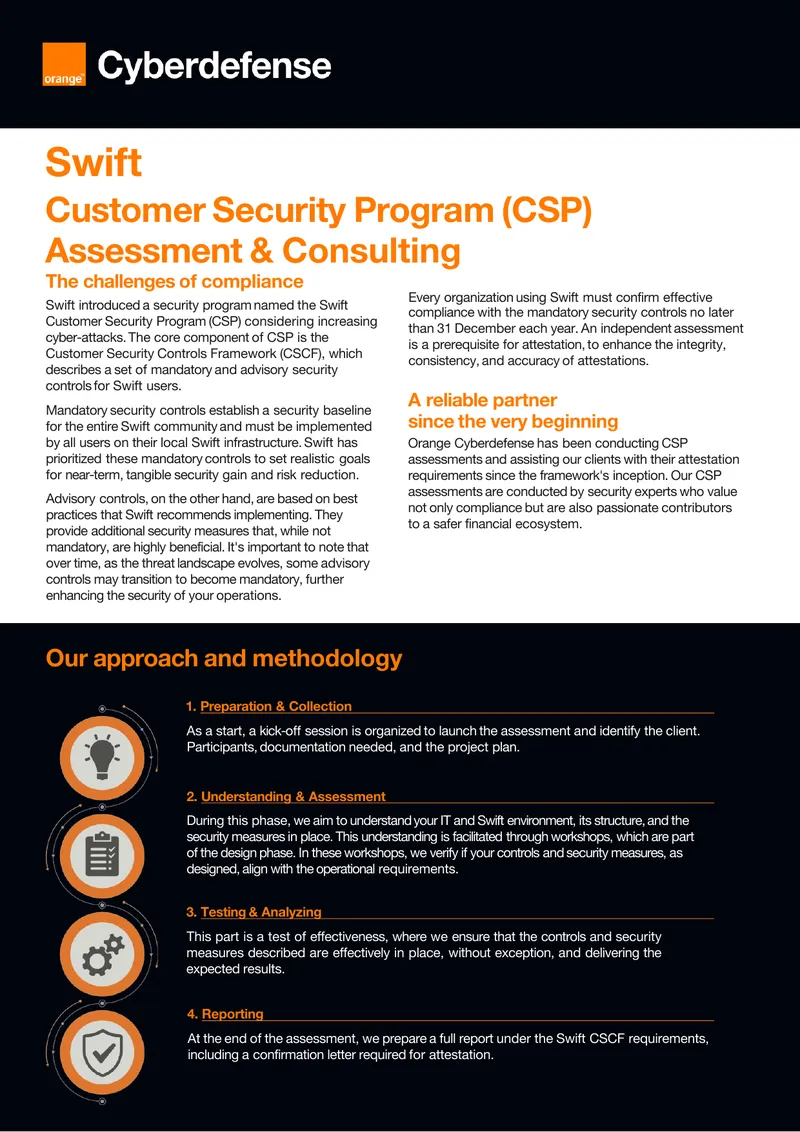 Swift Customer Security Program Assessment Framework