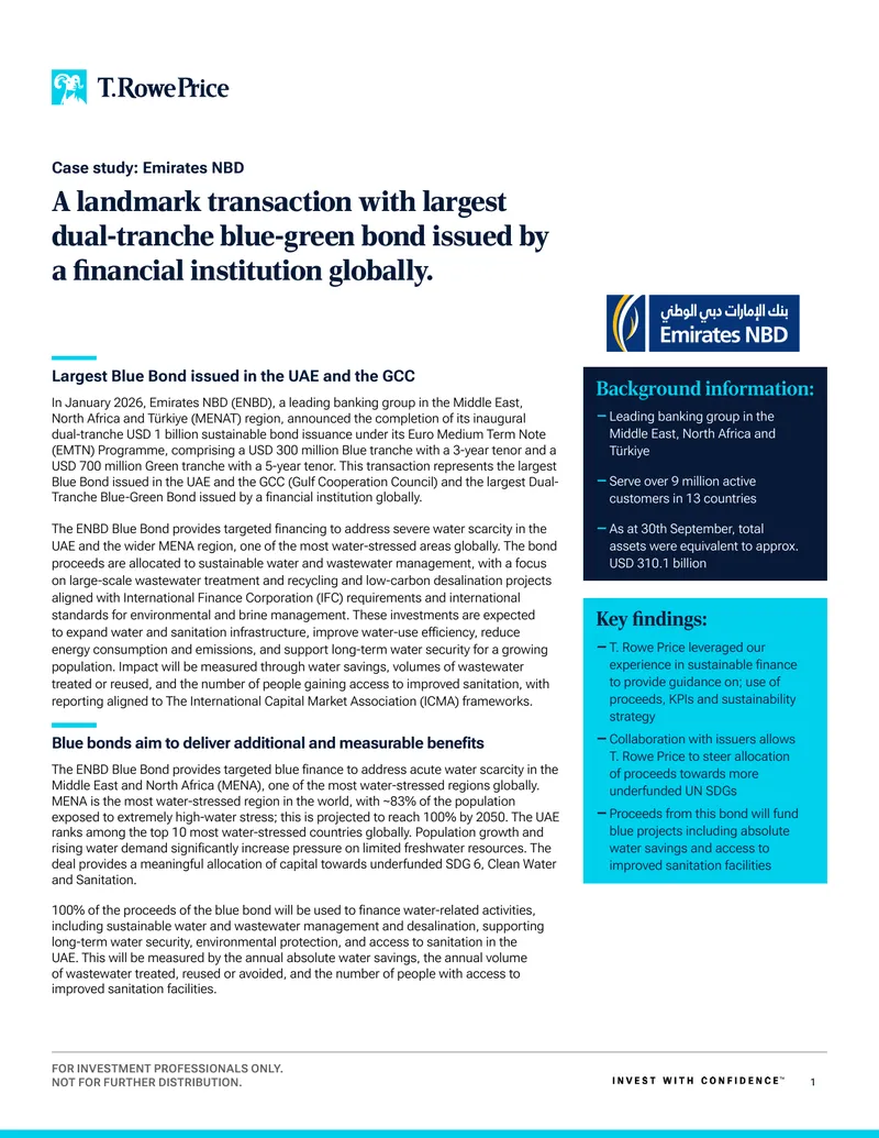 Emirates NBD Blue-Green Bond Case Study