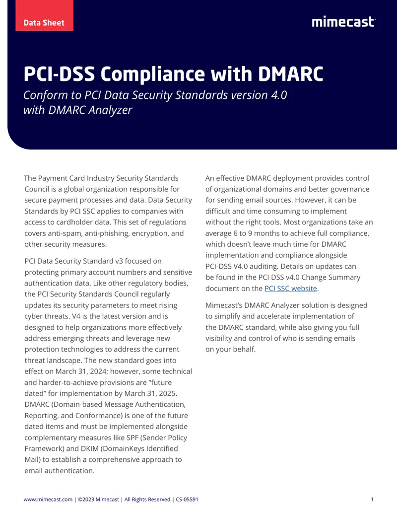 PCI-DSS Compliance with DMARC Implementation Guide