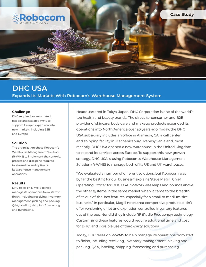 DHC USA Case Study on Warehouse Management System Implementation