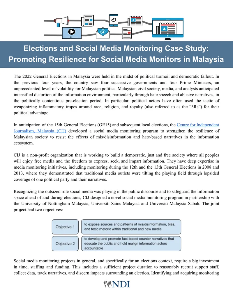 Elections and Social Media Monitoring Case Study