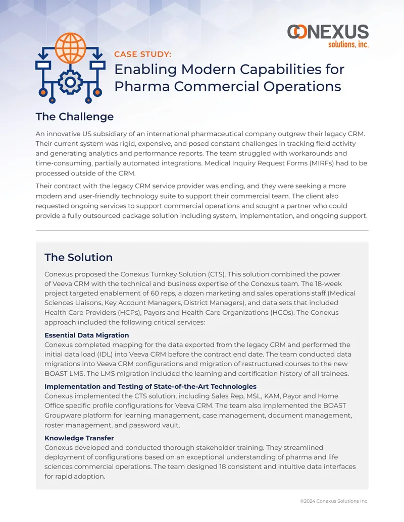 Enabling Modern Capabilities for Pharma Commercial Operations