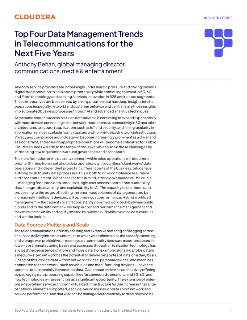 Data Management Trends in Telecommunications