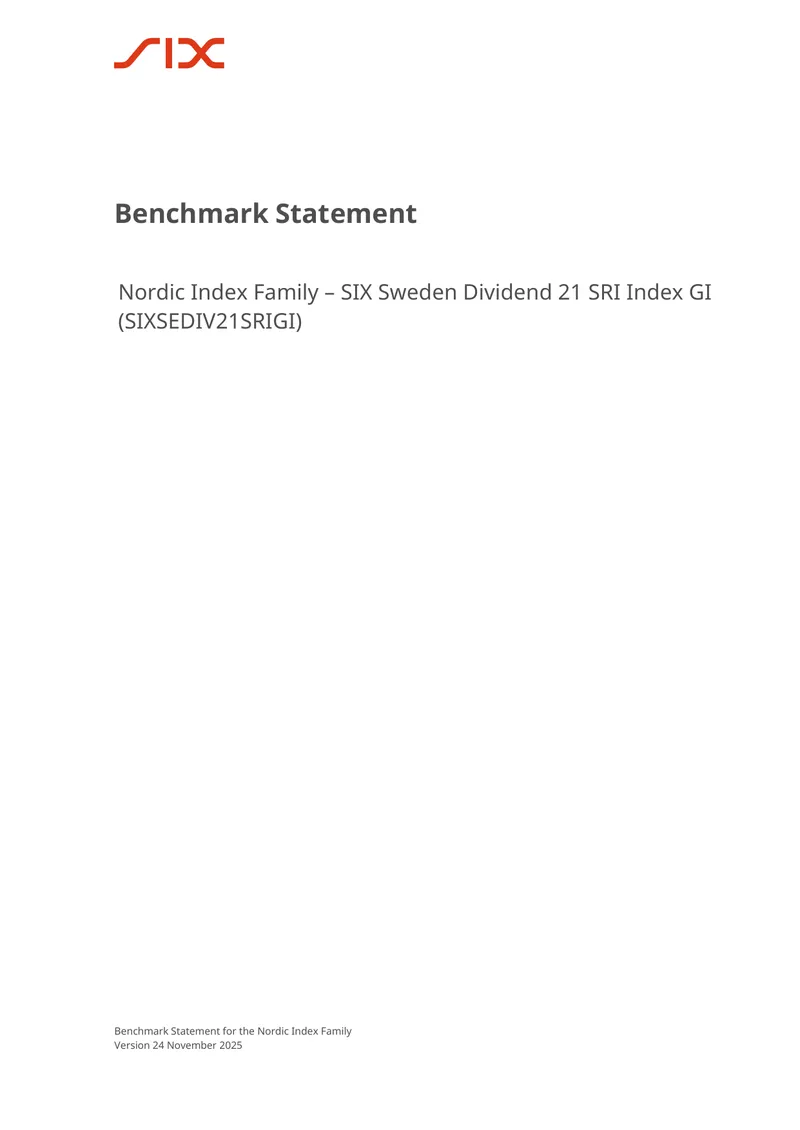 Benchmark Statement for the Nordic Index Family