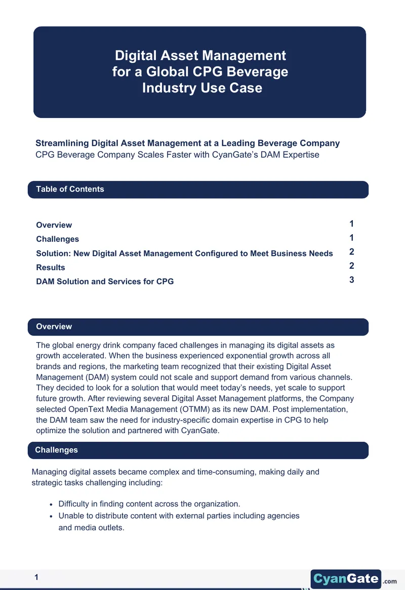 Digital Asset Management Solution for CPG Industry
