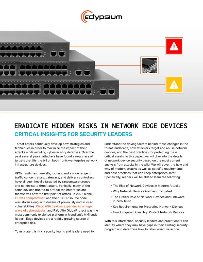 Mitigating Risks in Network Edge Devices