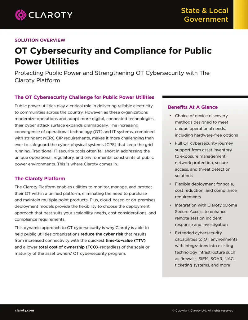 OT Cybersecurity and Compliance for Public Power Utilities