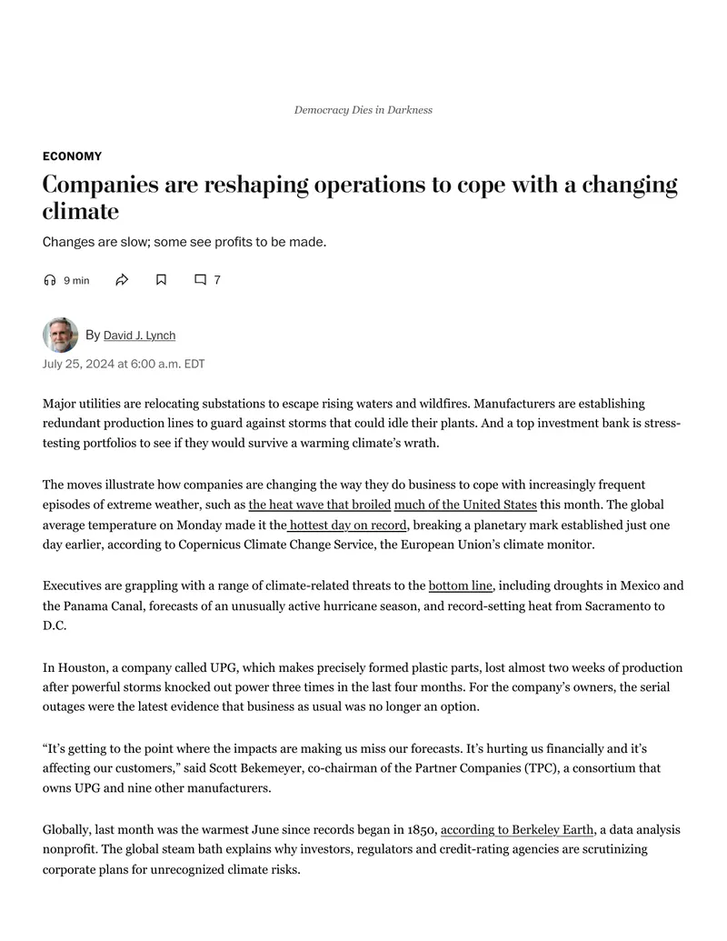 Corporate Adaptation to Climate Change Impacts
