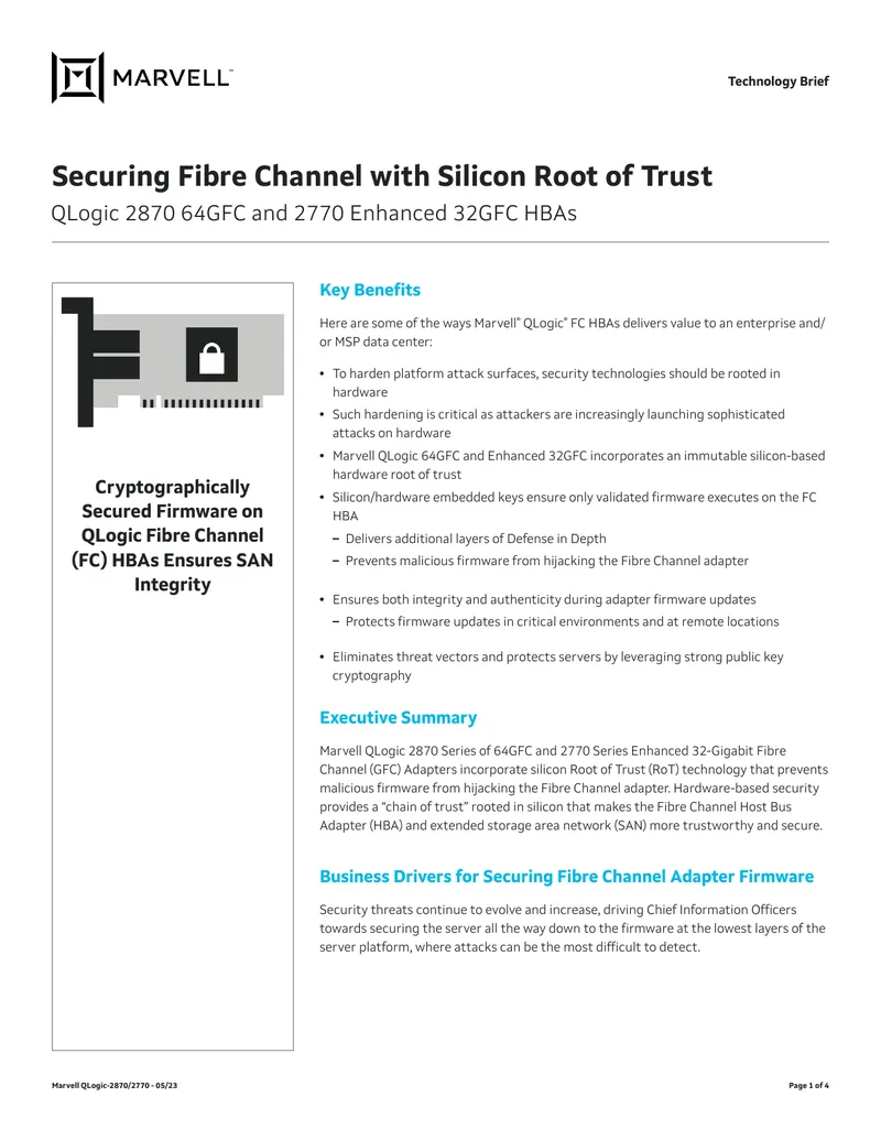 Cryptographically Secured Firmware on QLogic Fibre Channel HBAs