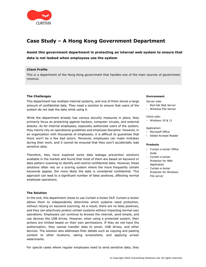 Data Leakage Prevention Implementation Case Study