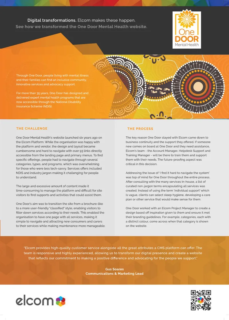 One Door Mental Health Website Redesign Overview