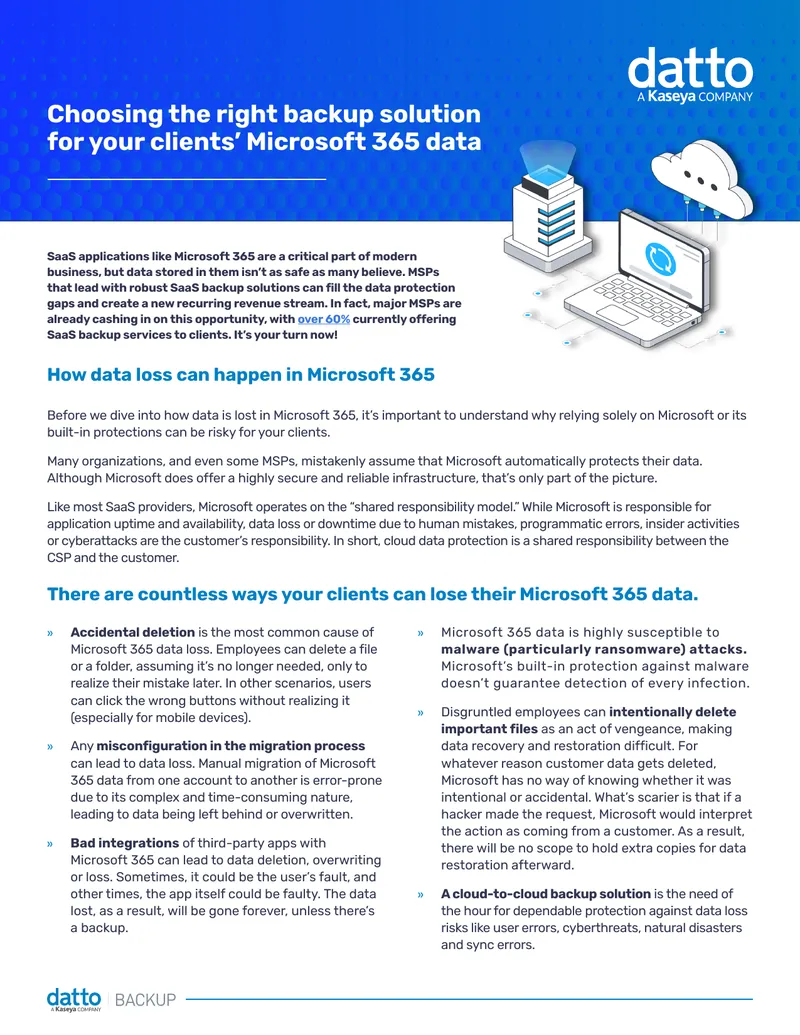 Choosing Backup Solutions for Microsoft 365 Data