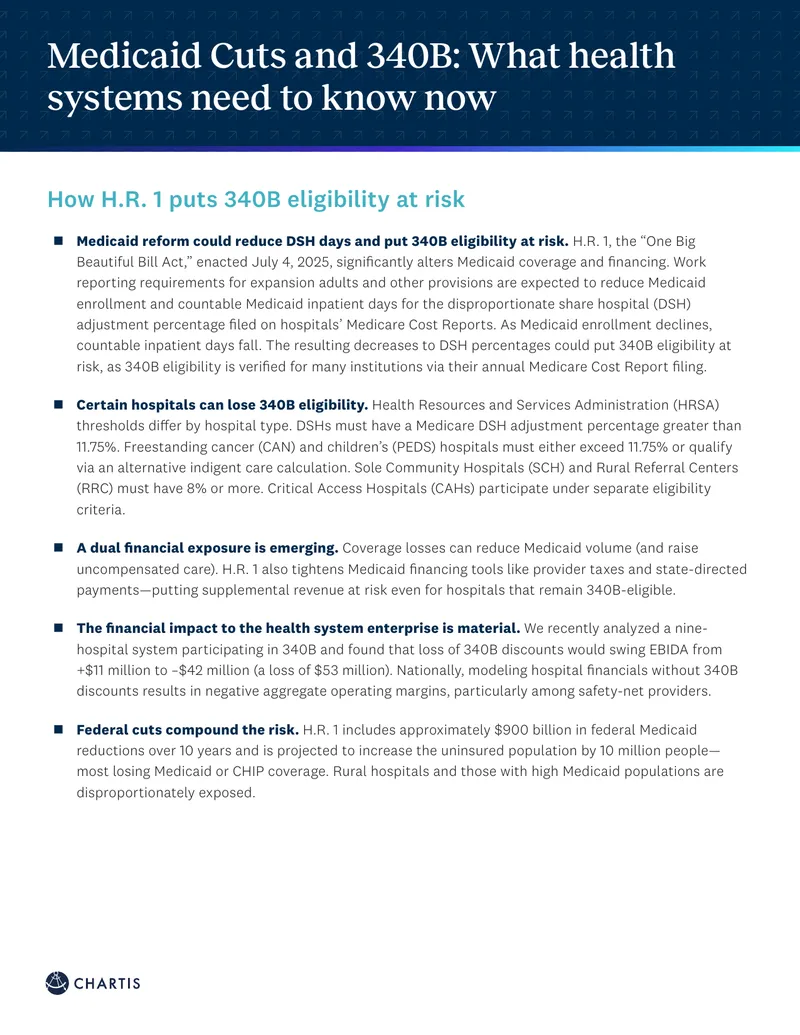 Medicaid Cuts and 340B Eligibility Implications for Health Systems