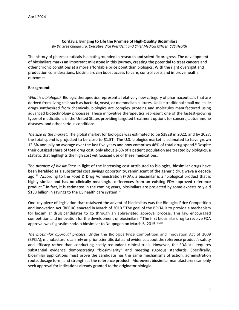 Biosimilars Development and Market Dynamics