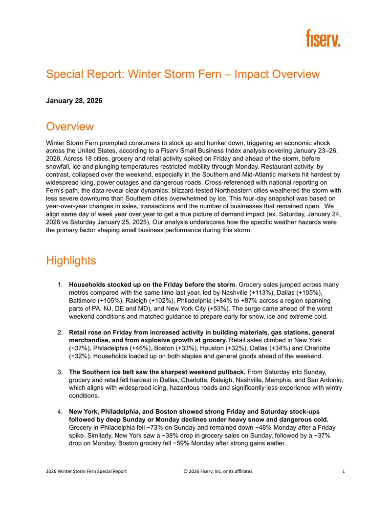 Winter Storm Fern Economic Impact Analysis