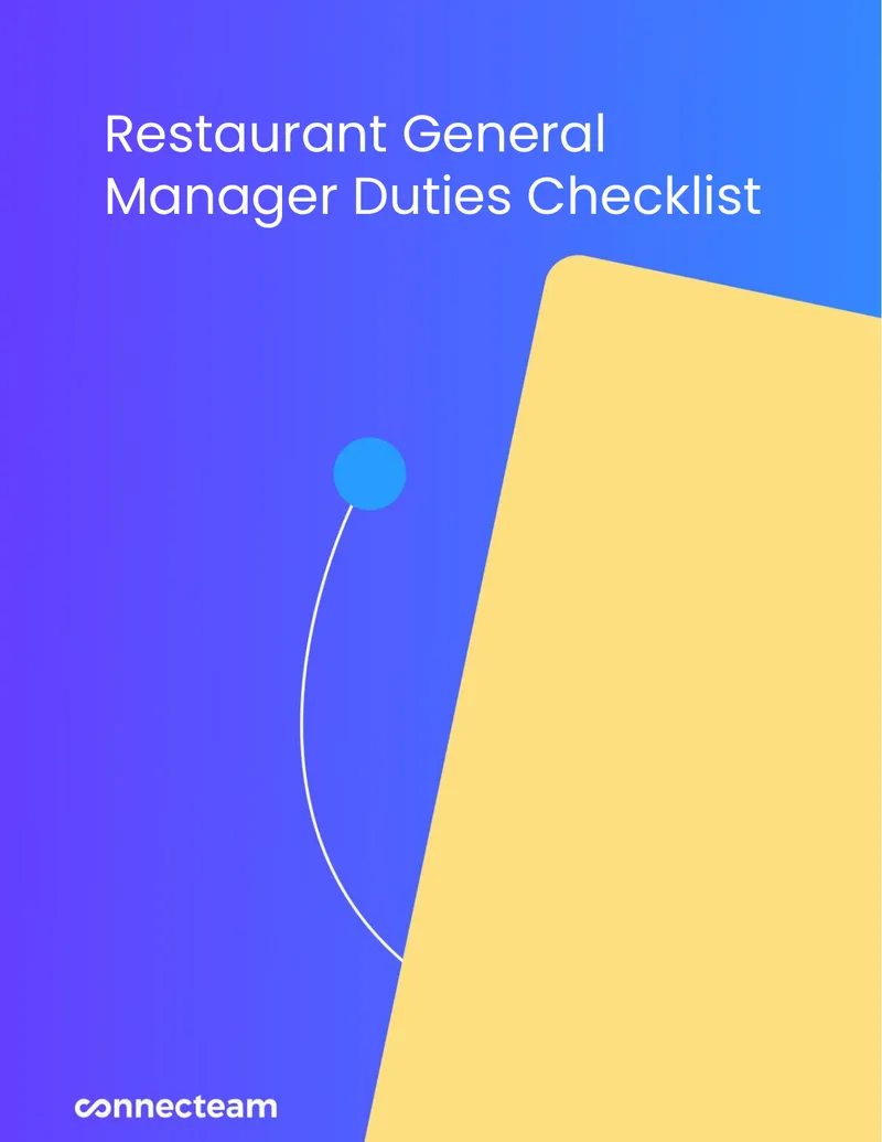 Restaurant General Manager Duties Checklist
