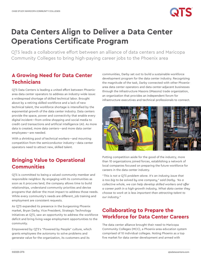 Data Center Operations Certificate Program Development