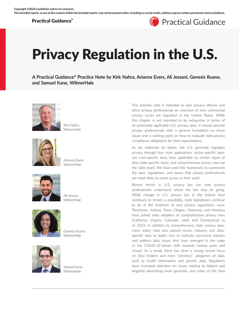 Privacy Regulation Framework in the United States