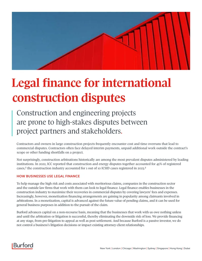 Legal Finance Solutions for Construction Disputes