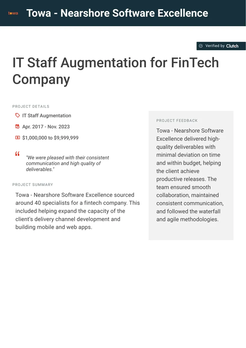 IT Staff Augmentation Project for FinTech Company