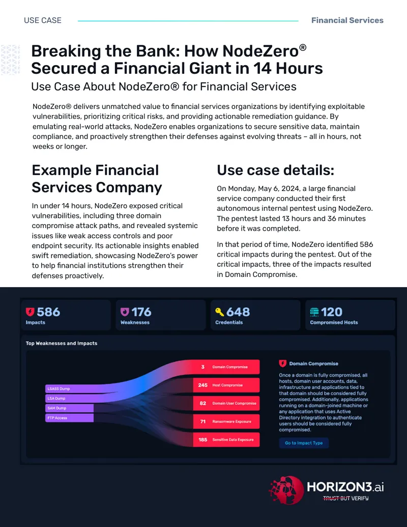 NodeZero Use Case for Financial Services