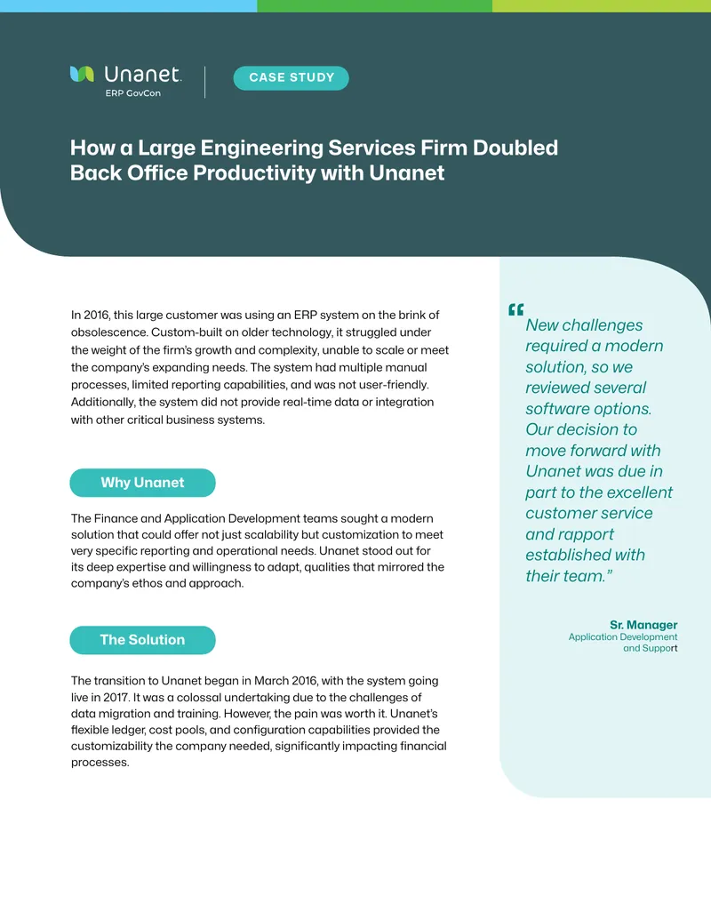 Engineering Services Firm ERP Transition Case Study