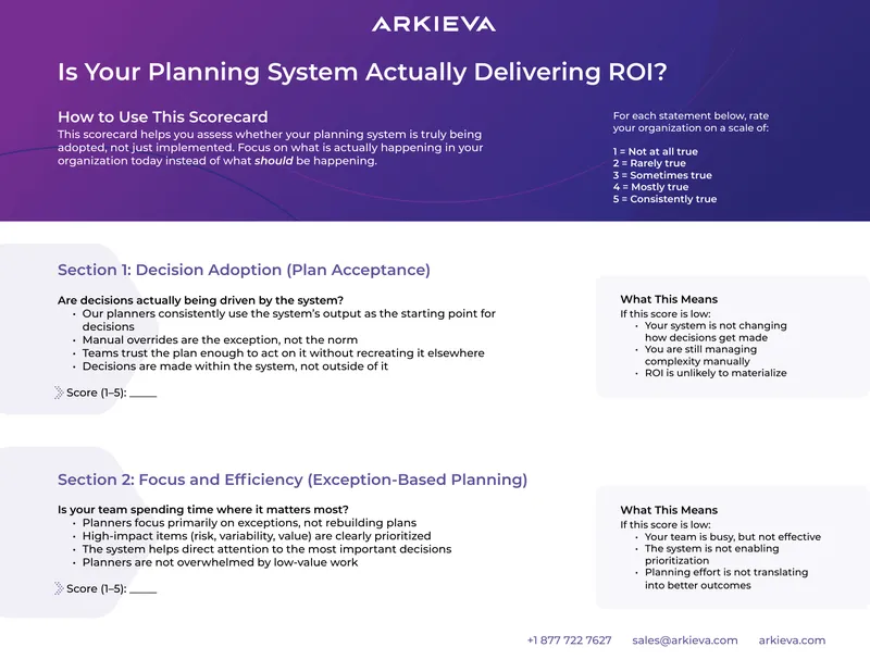 Planning System Adoption Assessment Scorecard