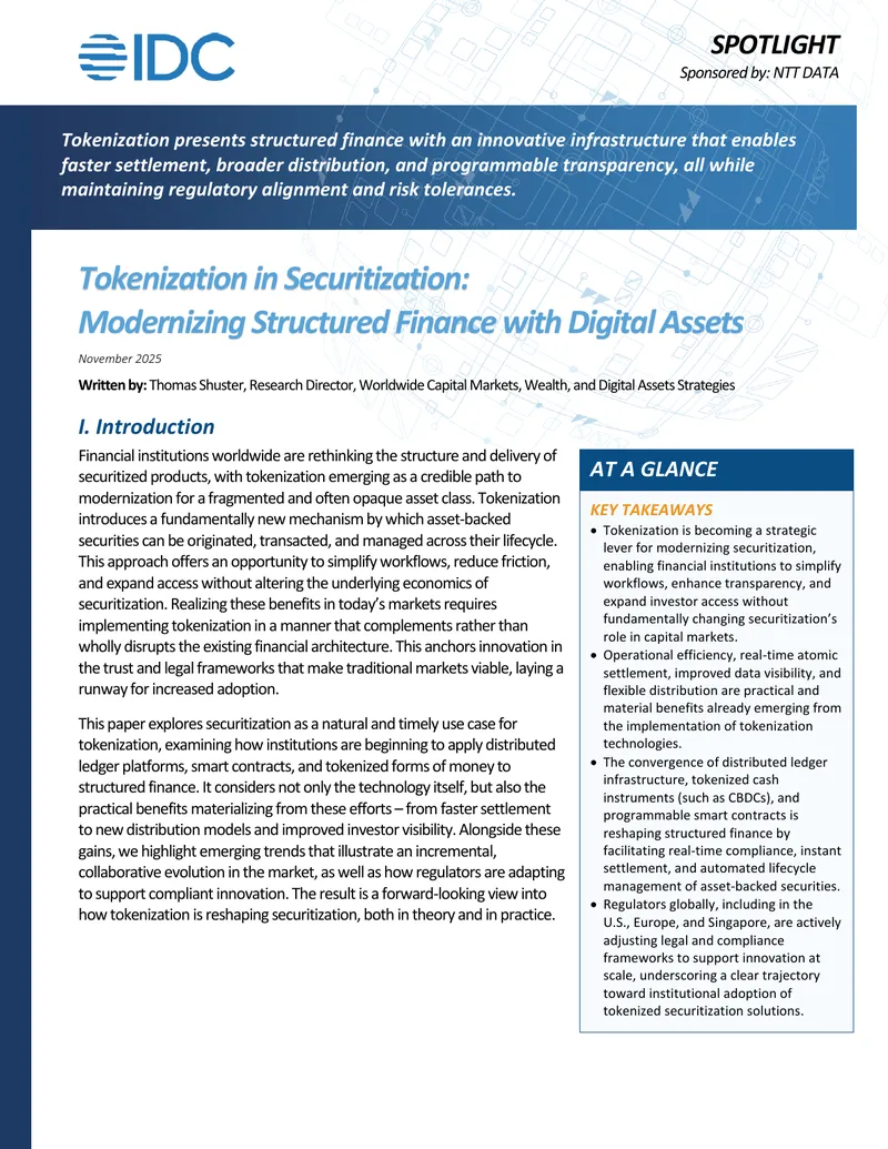 Tokenization in Securitization Modernizing Structured Finance