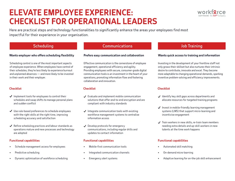 Checklist for Enhancing Employee Experience