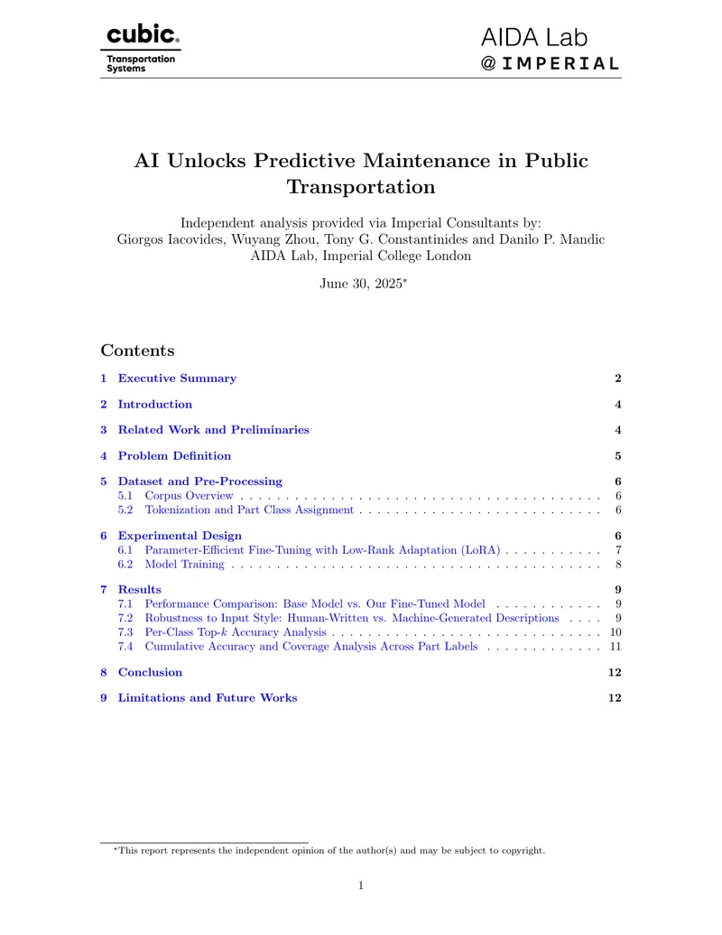 AI-Driven Predictive Maintenance for Fare Collection Systems