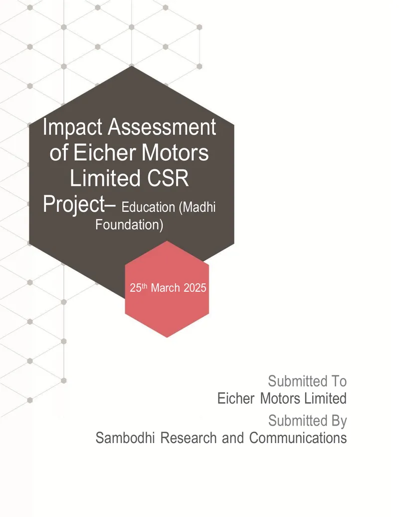 Impact Assessment of Eicher Motors Limited CSR Project
