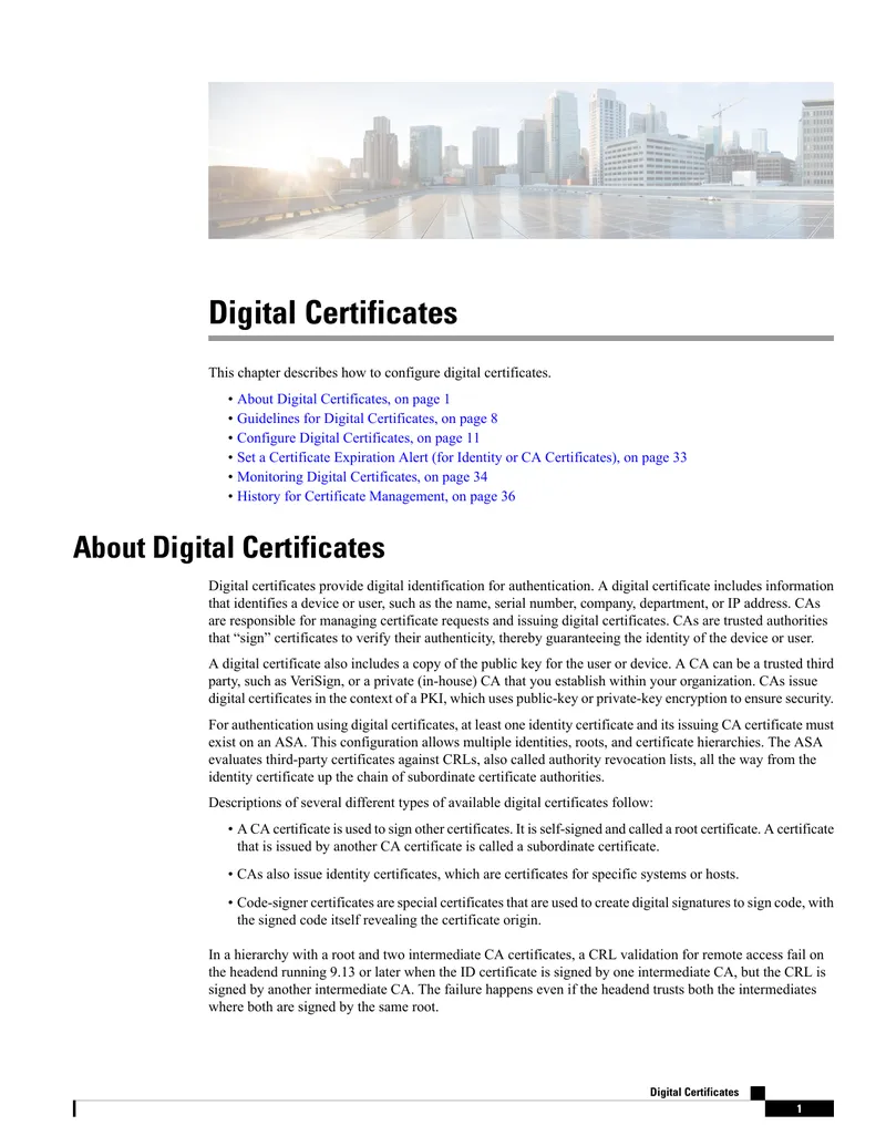 Digital Certificate Configuration and Management Guide preview page 1