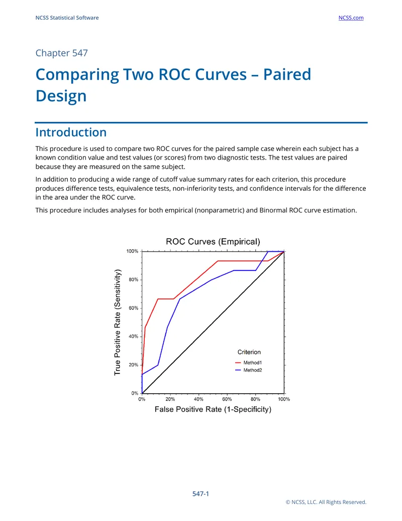 Comparing Two ROC Curves for Paired Samples