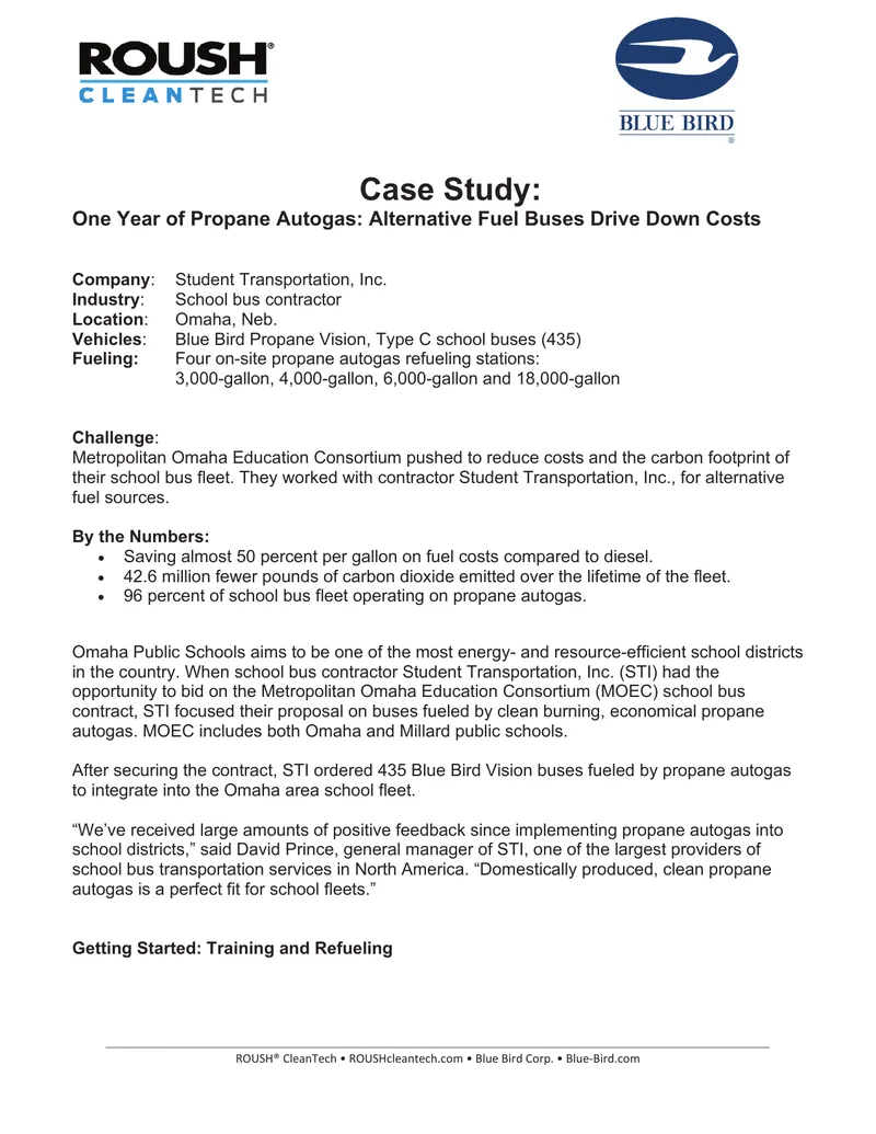 Case Study on Propane Autogas School Buses