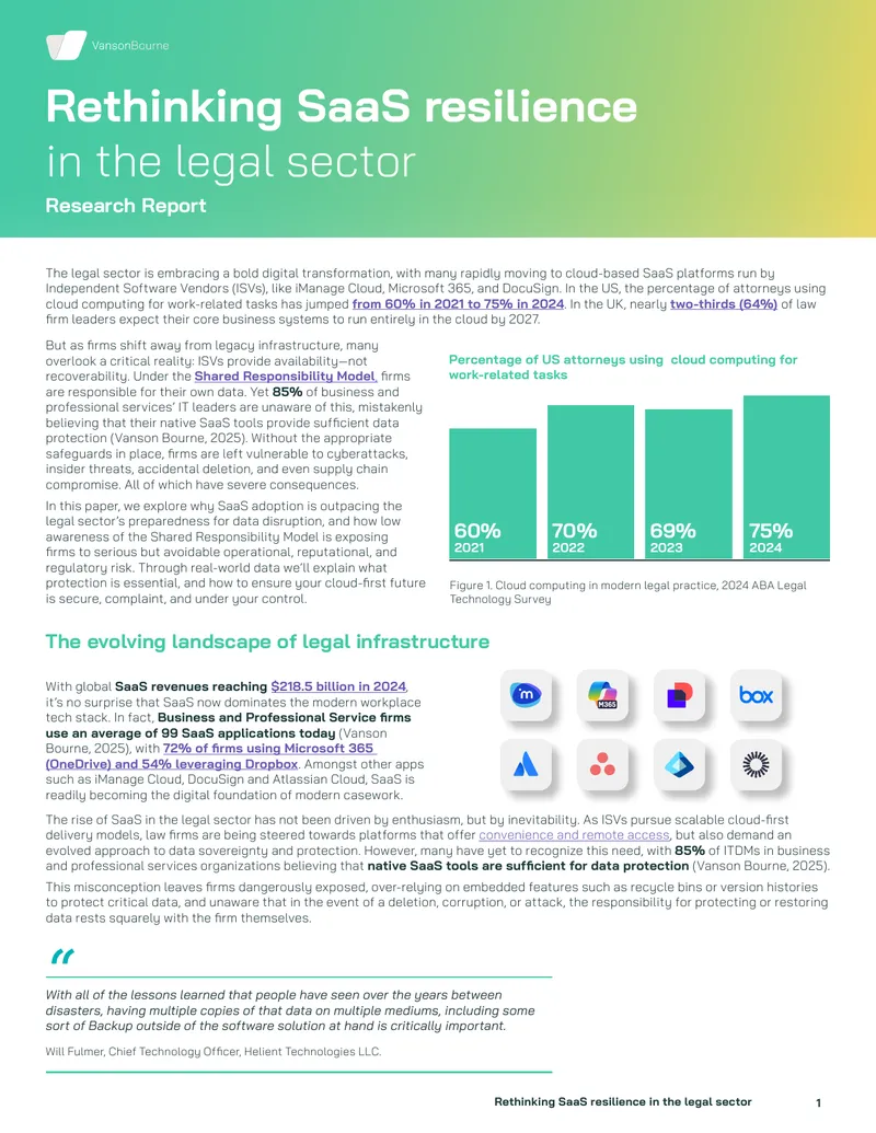 Rethinking SaaS Resilience in the Legal Sector