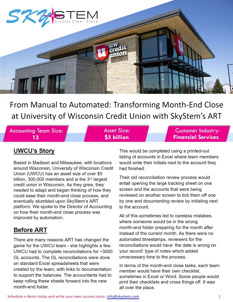 Transforming Month-End Close Process at UWCU